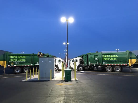 Waste Management trucks.