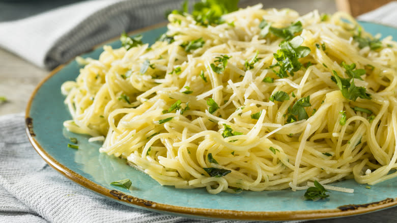 garlic and parsley angel hair