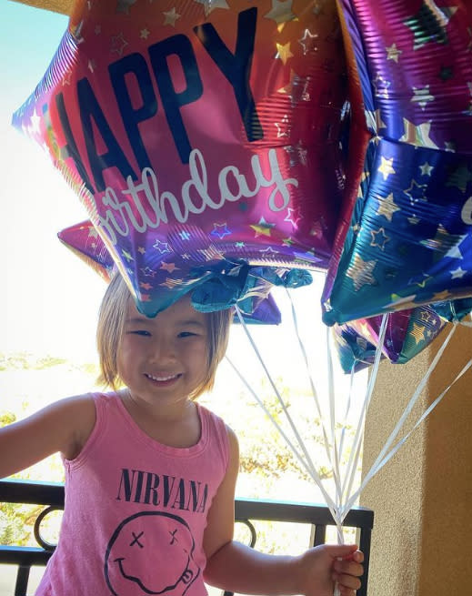 <p>Lisa Ling's daughter <a href="https://people.com/parents/lisa-ling-welcomes-daughter-ray/" rel="nofollow noopener" target="_blank" data-ylk="slk:Ray;elm:context_link;itc:0;sec:content-canvas" class="link ">Ray</a> turned 5 on June 6.</p>