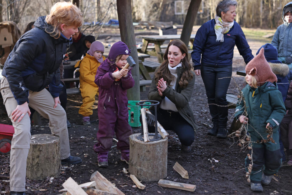 The Duchess of Cambridge mingling with excited children on her recent Copenhagen visit Getty Images)