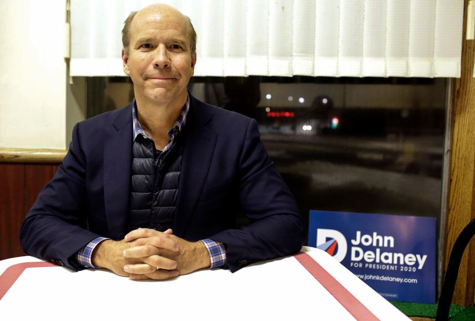 Former U.S. Rep. John Delaney, D-Md., poses for a portrait during a campaign stop in Fort Dodge, Iowa, on Jan. 31. (Photo by Joshua Lott/AFP/Getty Images)