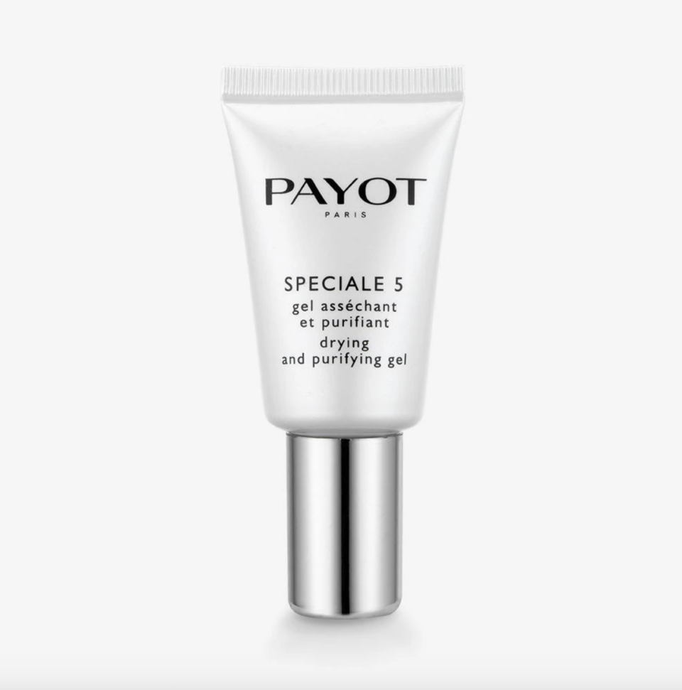 <p>Drying spot treatments can lead to even more inflammation and acne. But Payot's Drying and Purifying Gel has calming ingredients (think tea tree and melaleuca oil) to combat irritation, while five types of salicylic acid to prevent breakouts.</p><p><strong>Payot</strong> Drying and Purifying Gel, $21, us.payot.com. </p><p><a class="link " href="https://us.payot.com/collections/anti-blemishes/products/pate-grise-speciale-5-drying-and-purifying-gel" rel="nofollow noopener" target="_blank" data-ylk="slk:SHOP;elm:context_link;itc:0;sec:content-canvas">SHOP</a></p>