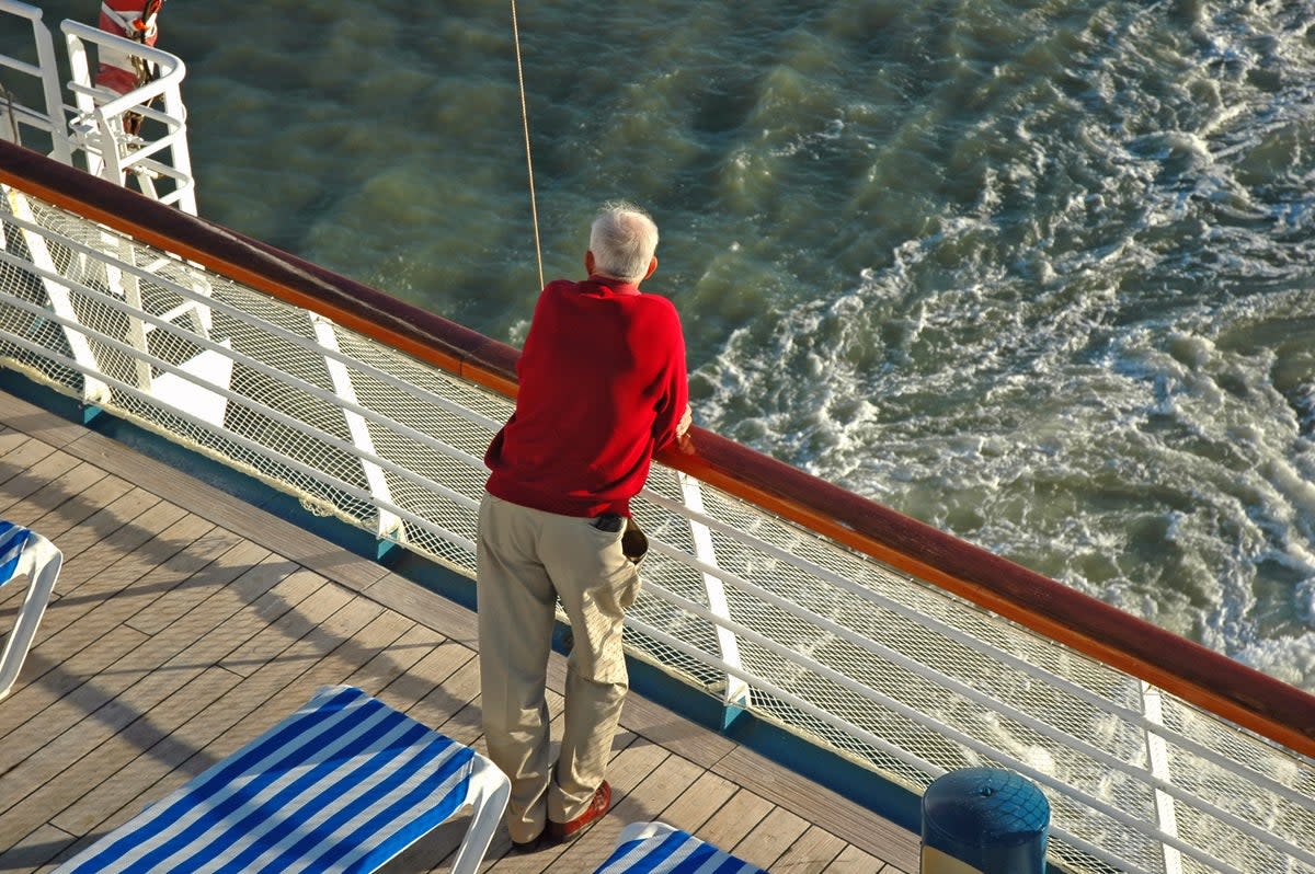 Sea sickness: norovirus is typically spread when an infected person touches a surface such as a handrail (Getty)