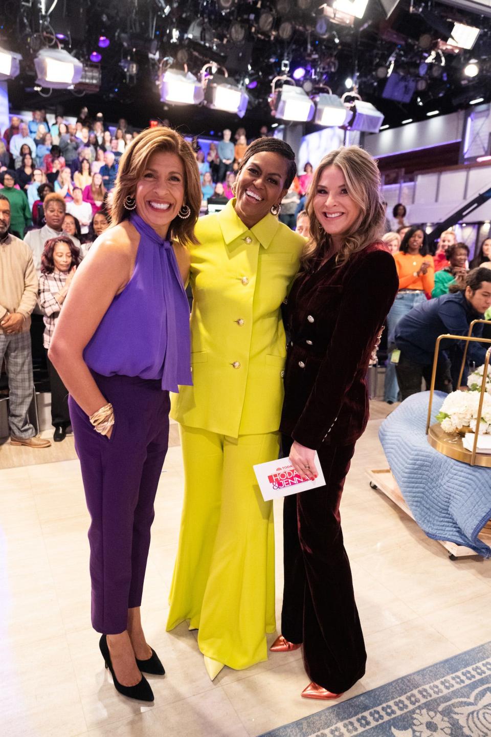 Hoda Kotb, Michelle Obama, and Jenna Bush Hager on November 14, 2022.