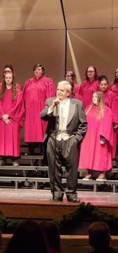 John Tyner, interim MHS choir director, is shown at Thursday's choir concert.