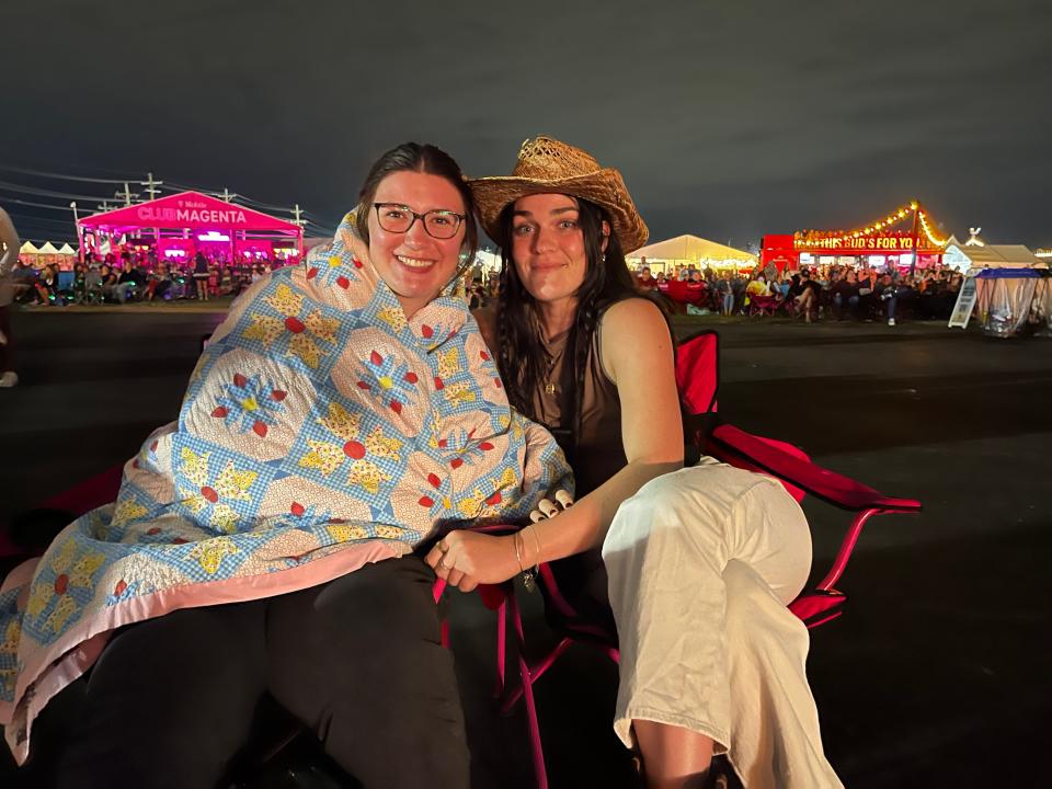 Alexa Adams, left, and Olivia Miller, right, friends from West Virginia, attended their first Bourbon & Beyond on Saturday.