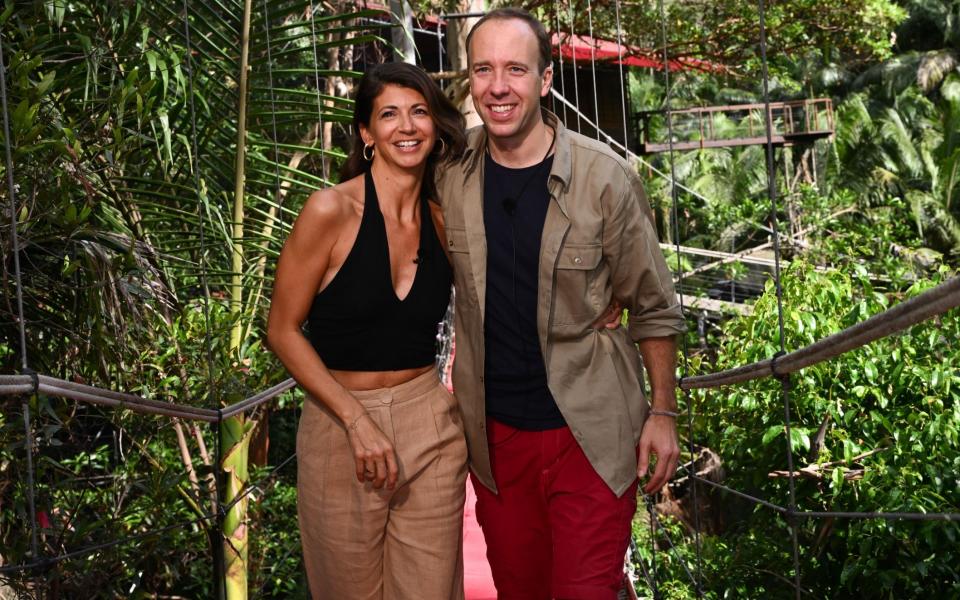 Matt Hancock finishes in third place and is greeted by girlfriend Gina Coladangelo