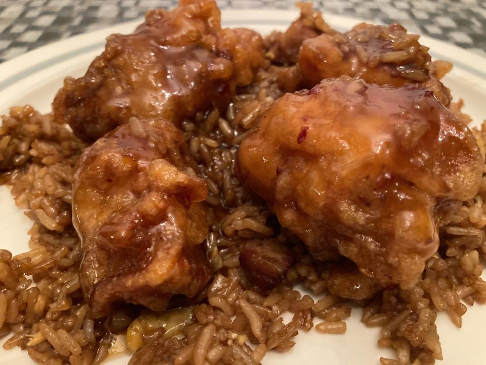 General Tso's chicken from Hop Sing in Essex Junction on Feb. 9, 2024.