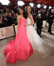 <p>Stephanie Hsu and Michelle Yeoh pose on the champagne-colored red carpet during the Oscars arrivals at the 95th Academy Awards in Hollywood, Los Angeles, California, U.S., March 12, 2023. REUTERS/Mario Anzuoni</p> 