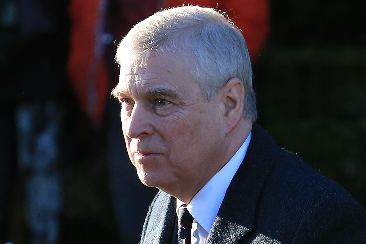 Prince Andrew in January 2020, arriving at a church service in Norfolk, in eastern England.