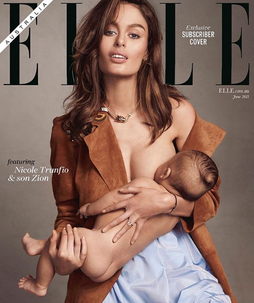 Back in 2015 Nicole posed on the cover of Elle Australia while breastfeeding her son Zion, a bold professional and personal move, that sparked further conversation about normalising breastfeeding. Source: Elle