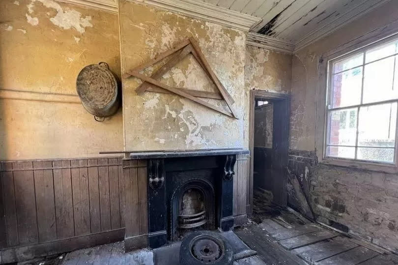 A derelict waiting room