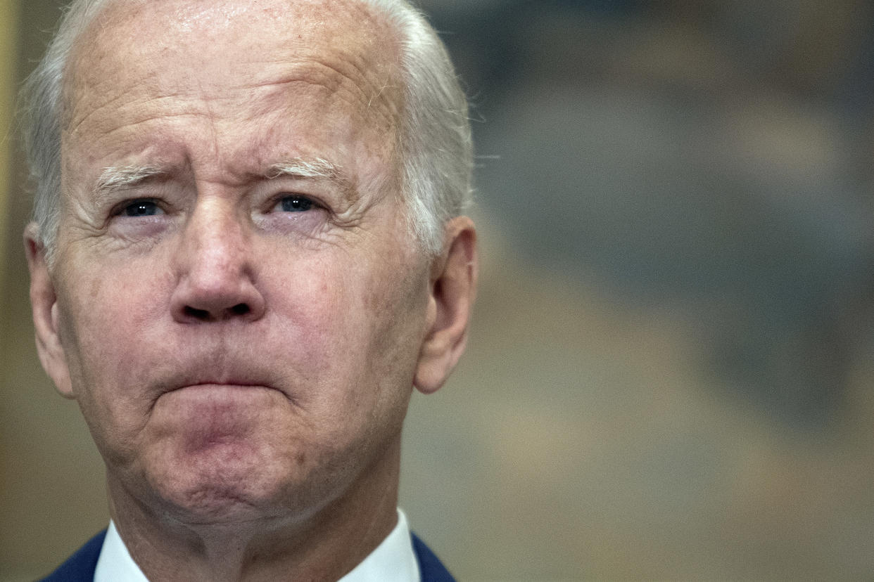 El presidente Joe Biden habla sobre su política de derechos reproductivos tras la decisión de la Corte Suprema de anular el fallo de Roe contra Wade, en la Casa Blanca, el 7 de julio de 2022. (Tom Brenner/The New York Times)