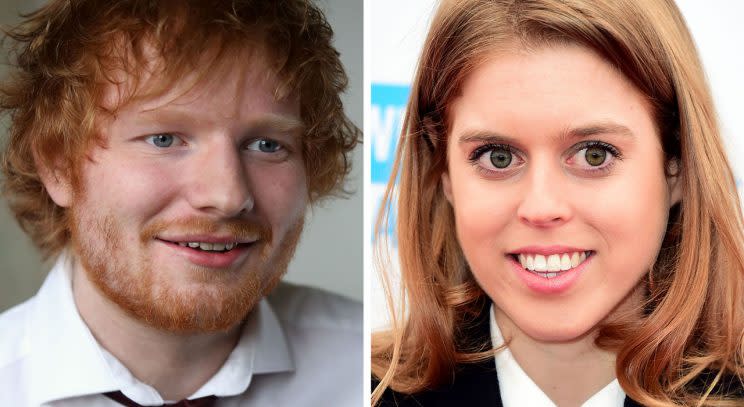 Ed Sheeran and Princess Beatrice/PA Photos