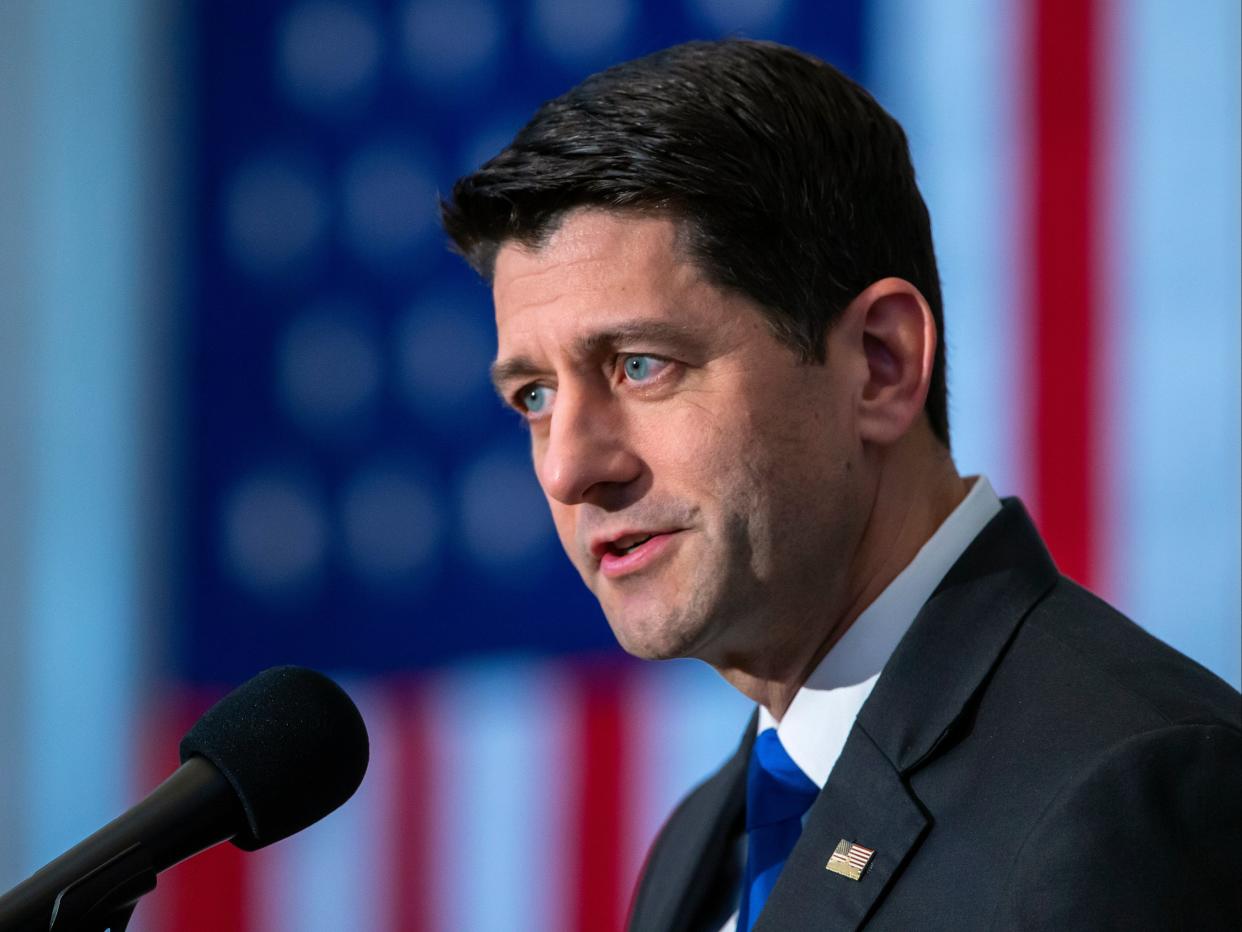 <p>Paul Ryan calls Mr Biden’s victory ‘entirely legitimate’ </p> (EPA)