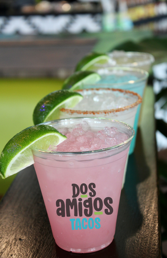 Featuring traditional, blue, prickly pear or Cadillac, Dos Amigos Tacos makes a tasty margarita.