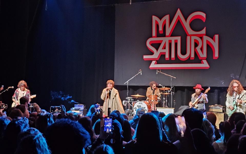 Detroit rock band Mac Saturn performs at the Fillmore Detroit on Jan. 26, 2024.