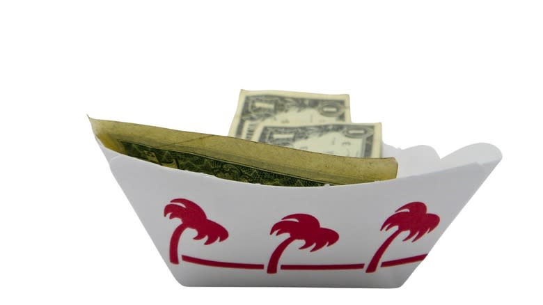 Money in an In-N-Out fries basket