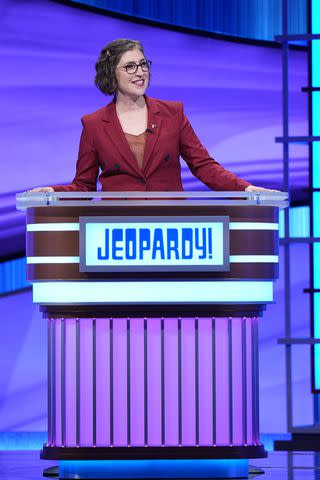 <p>Tyler Golden/ABC via Getty </p> Mayim Bialik walked off the 'Jeopardy!' set in May in solidarity with the writers' strike.