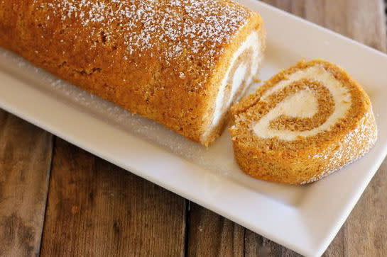 Pumpkin Roll with Maple Cream Cheese Filling