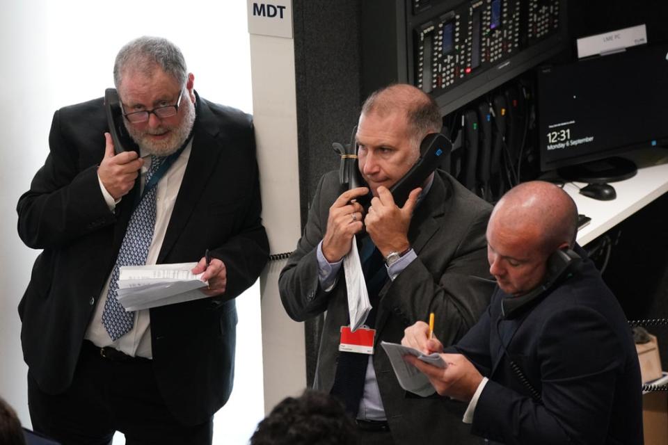 The trading ring at the London Metals Exchange  (PA Archive)