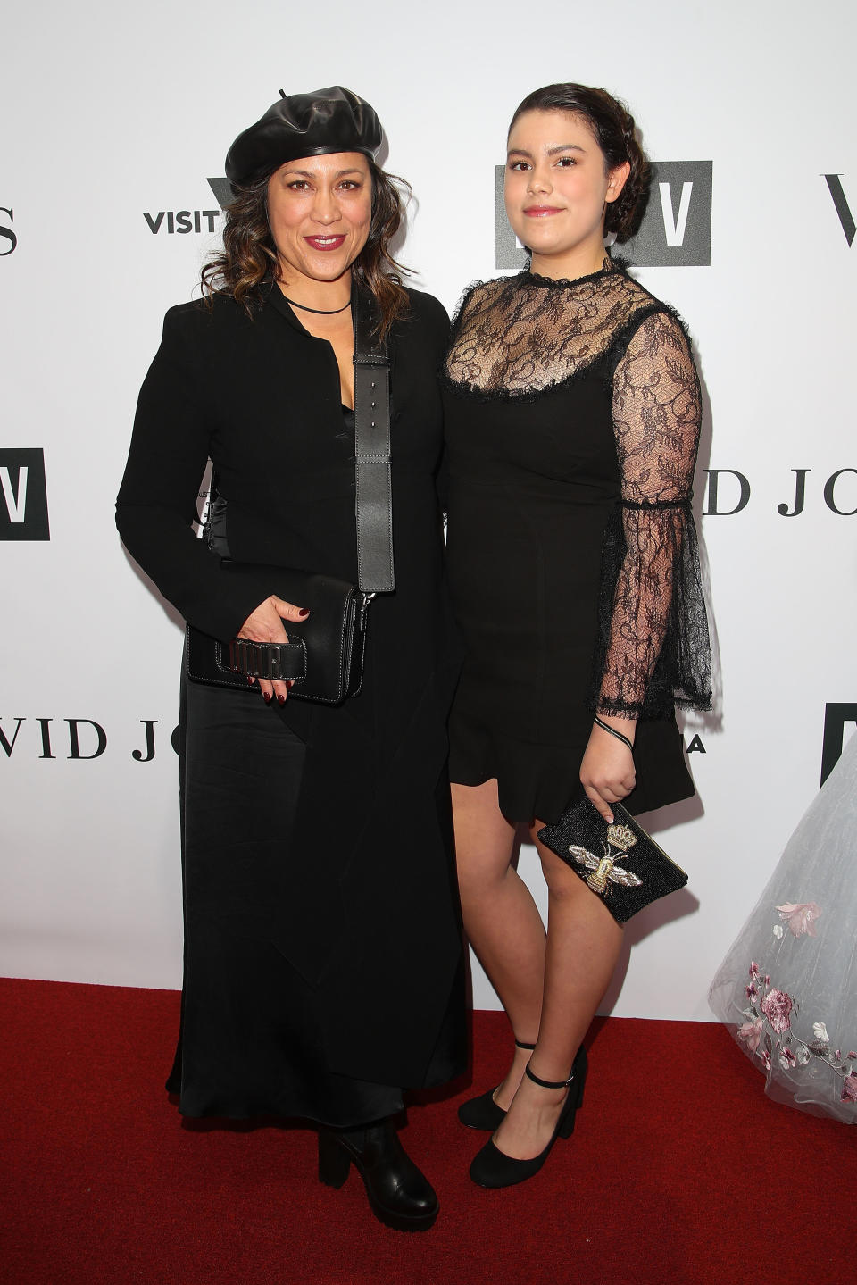 MELBOURNE, AUSTRALIA - AUGUST 26:  Kate Ceberano and her daughter arrive ahead of the NGV Gala at NGV International on August 26, 2017 in Melbourne, Australia.  (Photo by Graham Denholm/Getty Images)