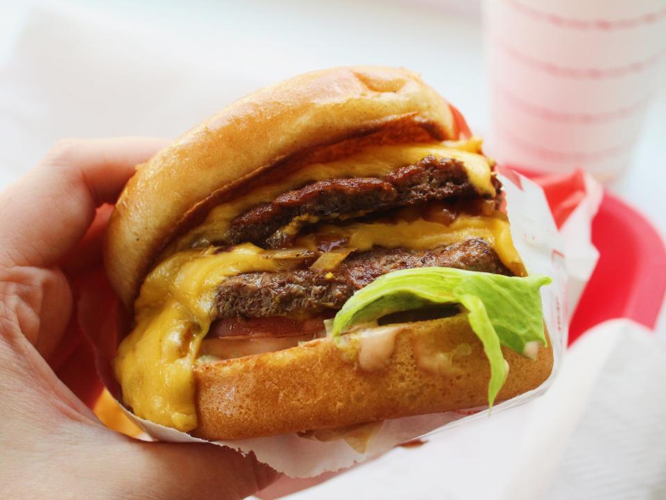 in n out double double animal style burger