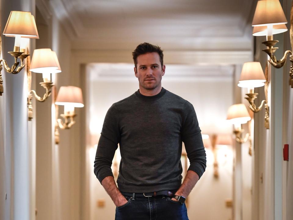 US actor Armie Hammer poses on December 4, 2018 at the Bristol palace hotel in Paris.