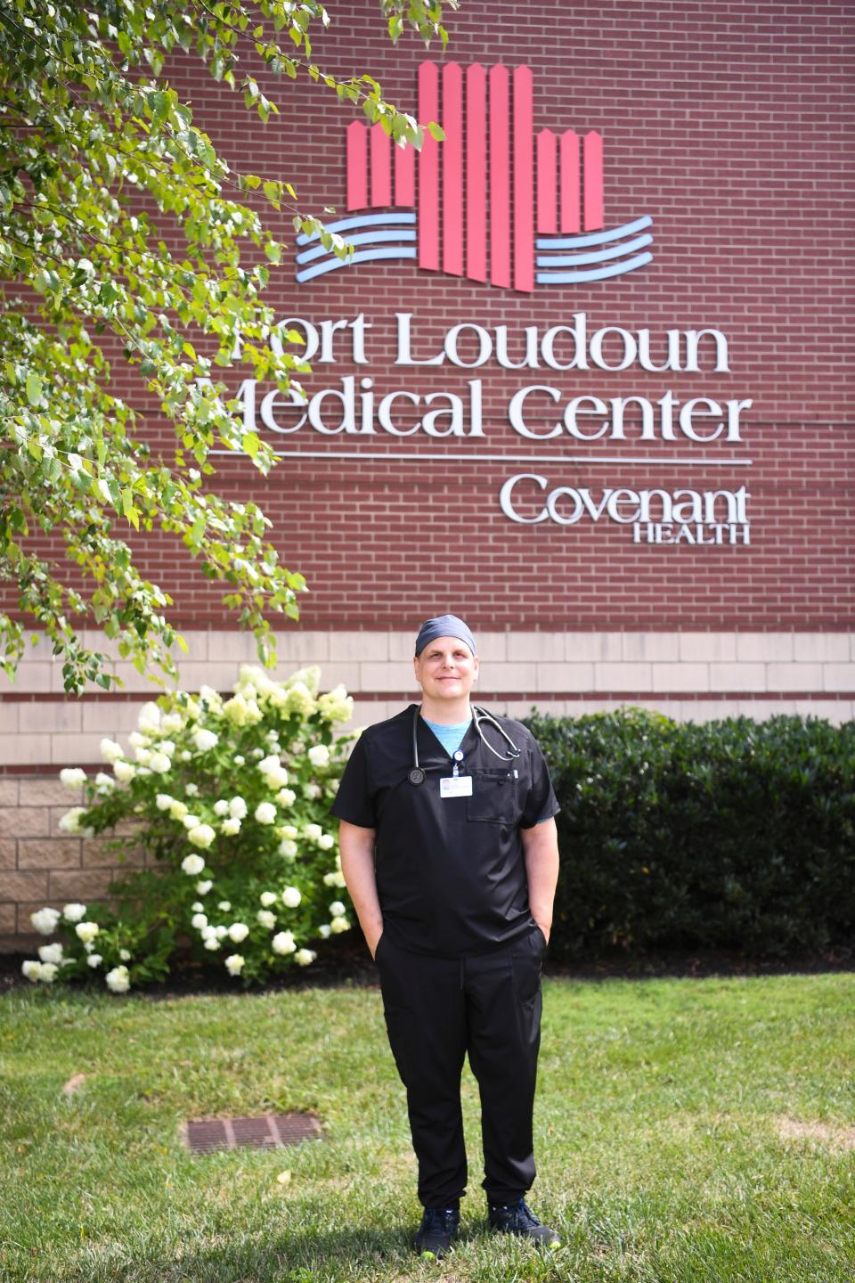 Emergency Department Director of Fort Loudoun Medical Center Dr. Erik Geibig poses for a photo outside the hospital, Friday, July 22, 2022.
