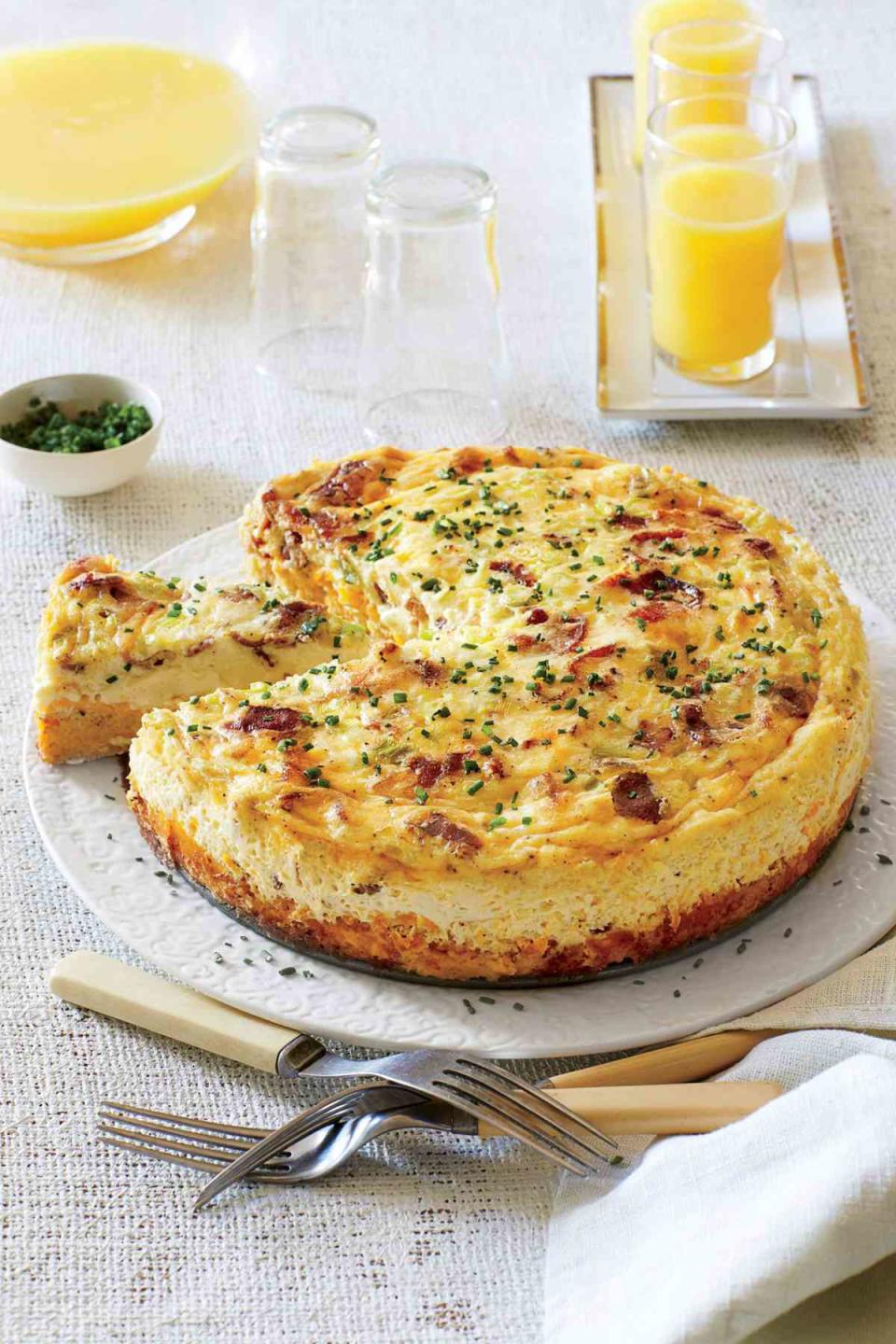 Bacon-and-Cheddar Grits Quiche