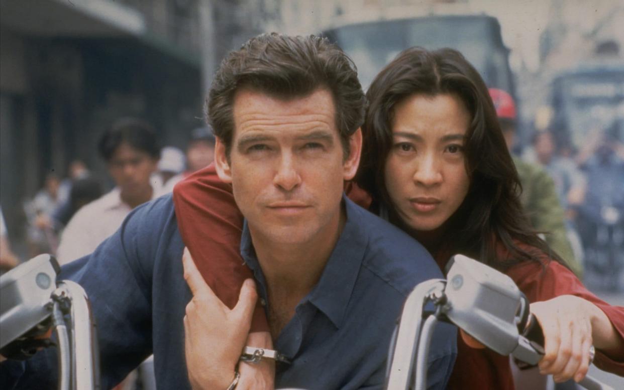 Pierce Brosnan and Michelle Yeoh in Tomorrow Never Dies (1997)