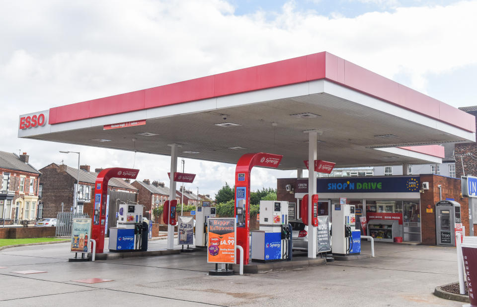 MERCURY PRESS - (PICTURED: The Esso petrol station in Anfield where Liverpool star Mo Salah  defended a homeless man after his team's 3-1 win against Arsenal on September 28