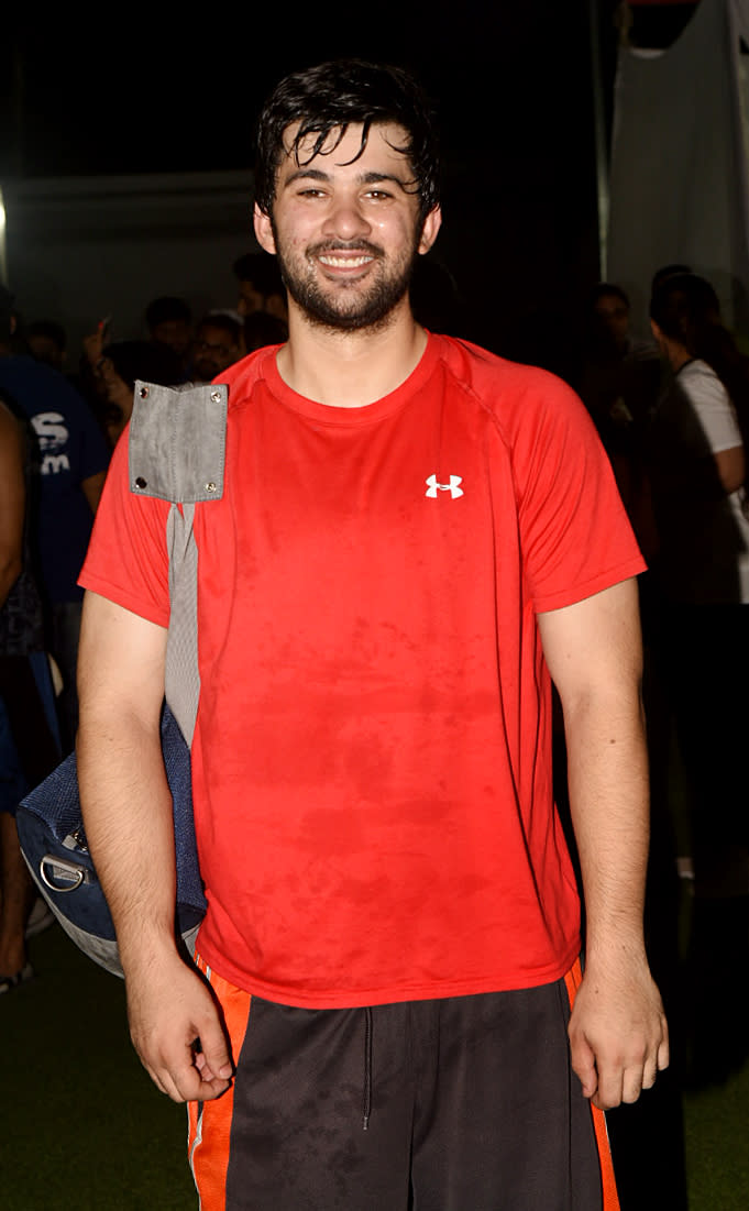 Sunny Deol’s son Karan Deol seems to have a post-football match glow on his face.