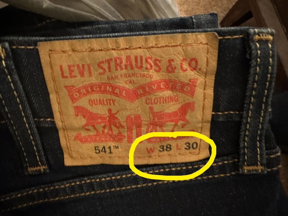 Levi Strauss & Co. brand label on jeans with size and model information