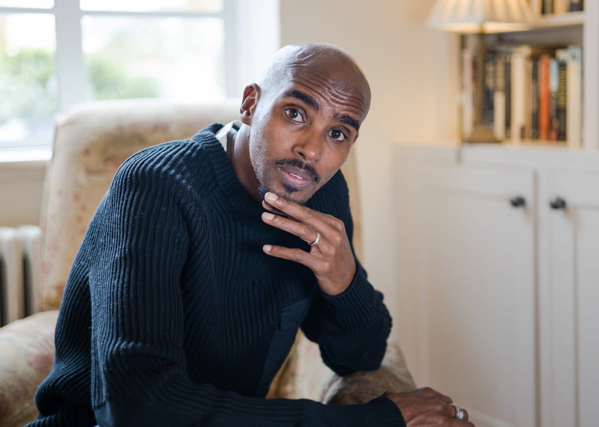 Sir Mo Farah during the filming of the BBC documentary, The Real Mo Farah (Andy Boag/BBC/PA) (PA Media)