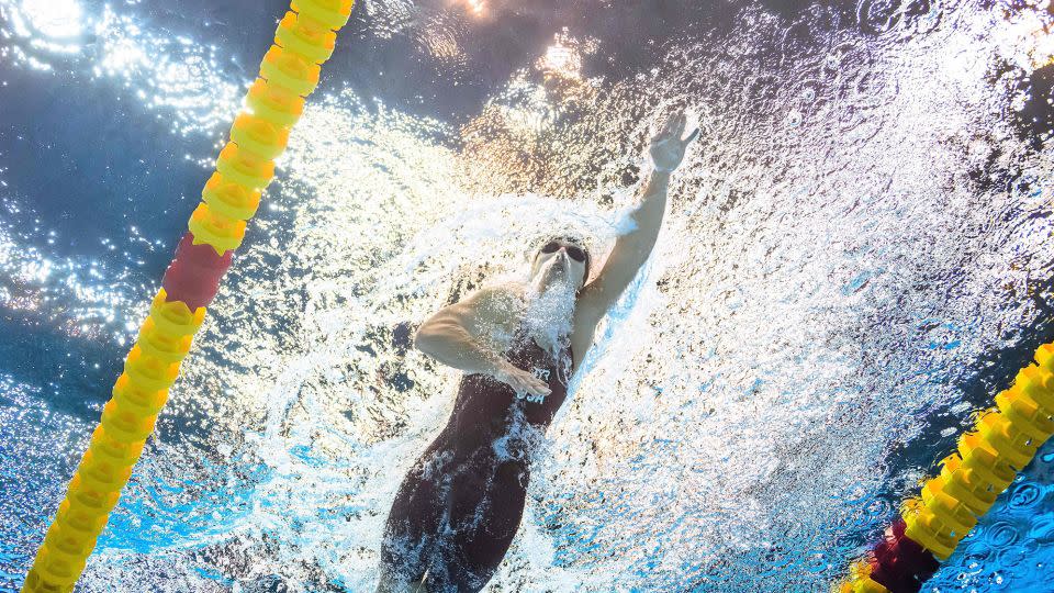 Ledecky is looking as good as ever ahead of the 2024 Olympic games. - Manan Vatsyayana/AFP/Getty Images