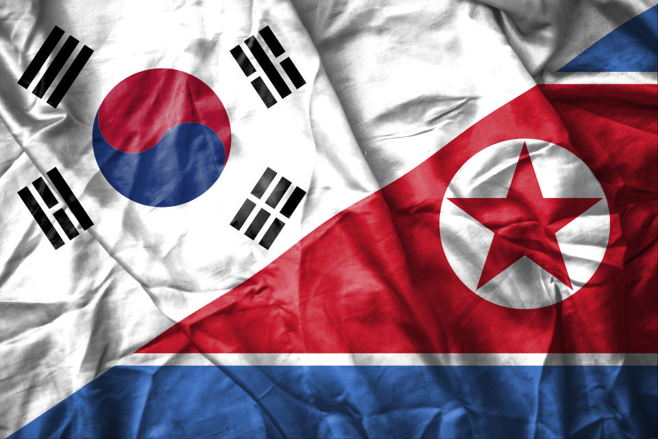 South and North Korea flag