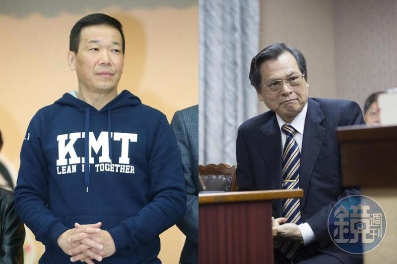 國民黨台北市議員鍾小平（左）今到監察院檢舉林智堅的指導教授陳明通（右）。（本刊資料照）