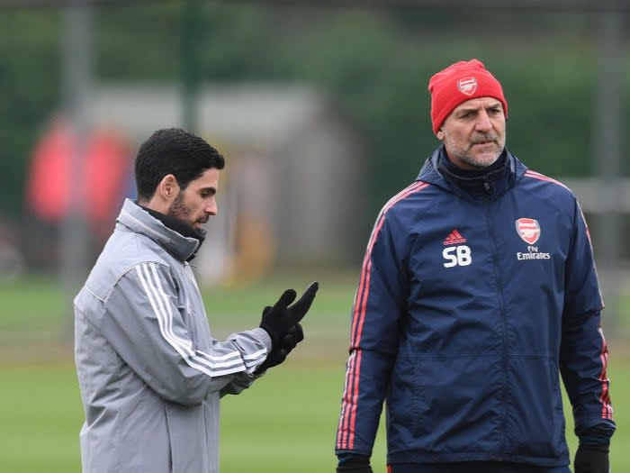 Steve Bould will report to Mikel Arteta on the development of Nikolaj Moller (Getty)