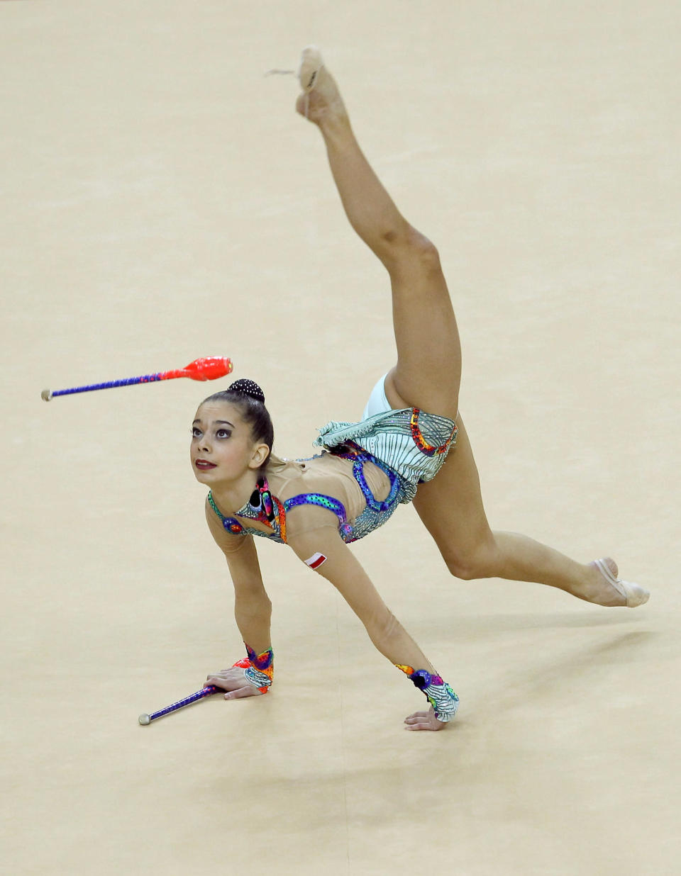 LONDON, ENGLAND - JANUARY 17: Anna Czarniecka of Poland in action in the Individual All-Around during the FIG Rhythmic Gymnastics Olympic Qualification at North Greenwich Arena on January 17, 2012 in London, England. (Photo by Ian Walton/Getty Images)