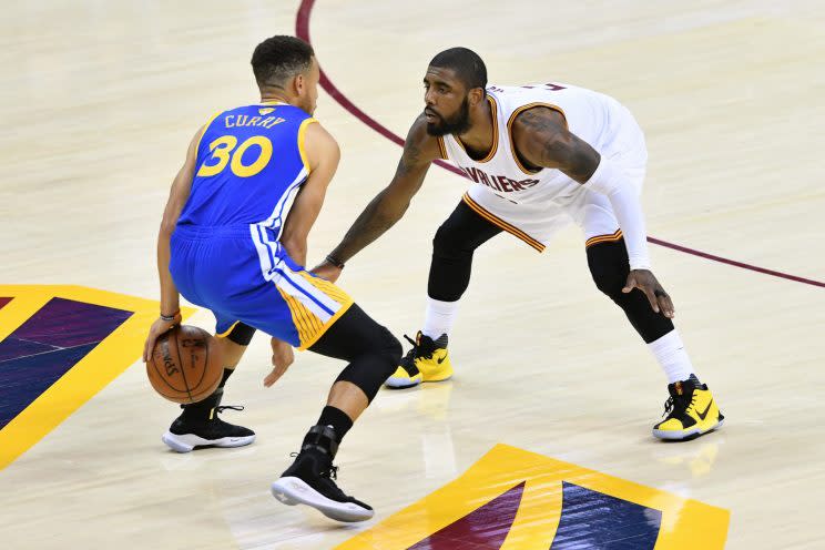 Stephen Curry and the Warriors lit it up from long range to start Game 3. (Getty Images)