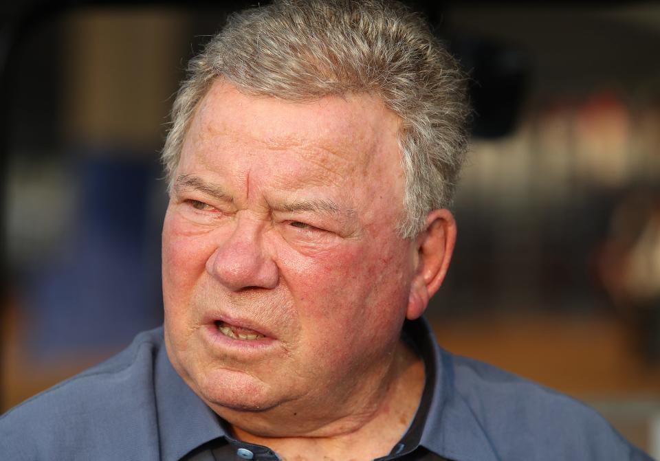 William Shatner gives an interview at the Kentucky State Fair on Thursday, August 23, 2023