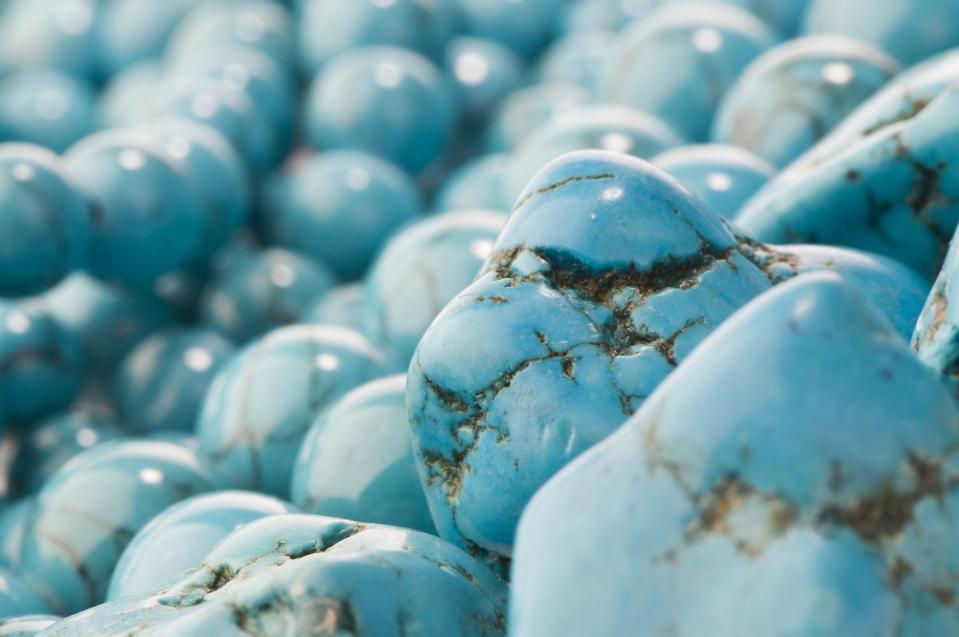 natural stone turquoise and beads close up