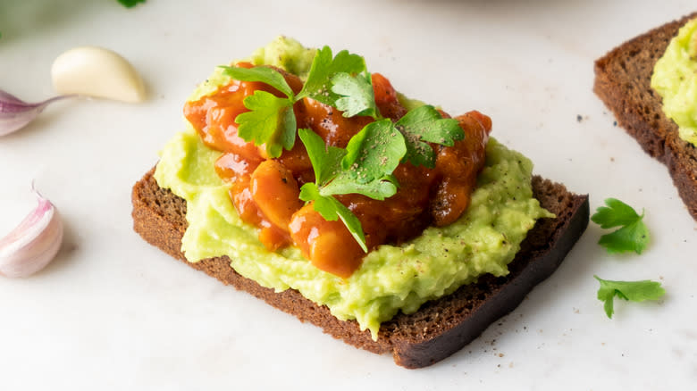 Slice of avocado toast