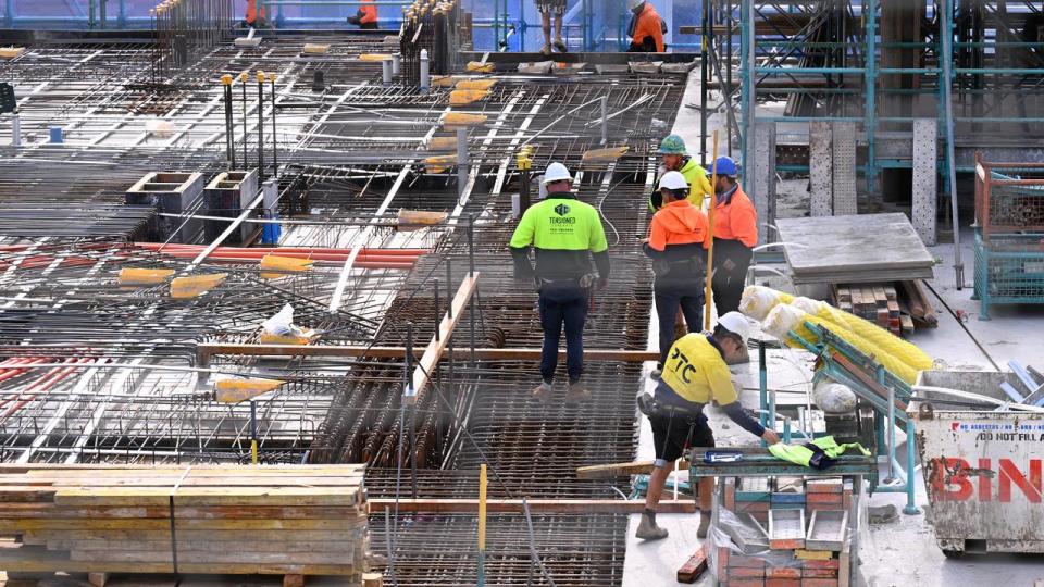 Construction workers on a site 