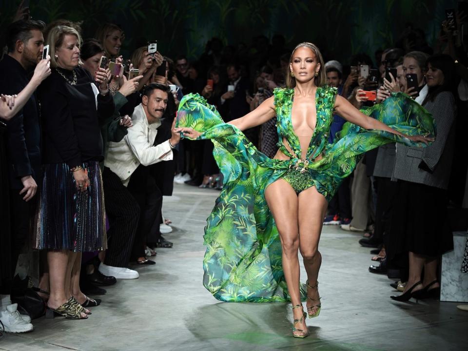 Jennifer Lopez wears the famous green Versace dress in 2019.