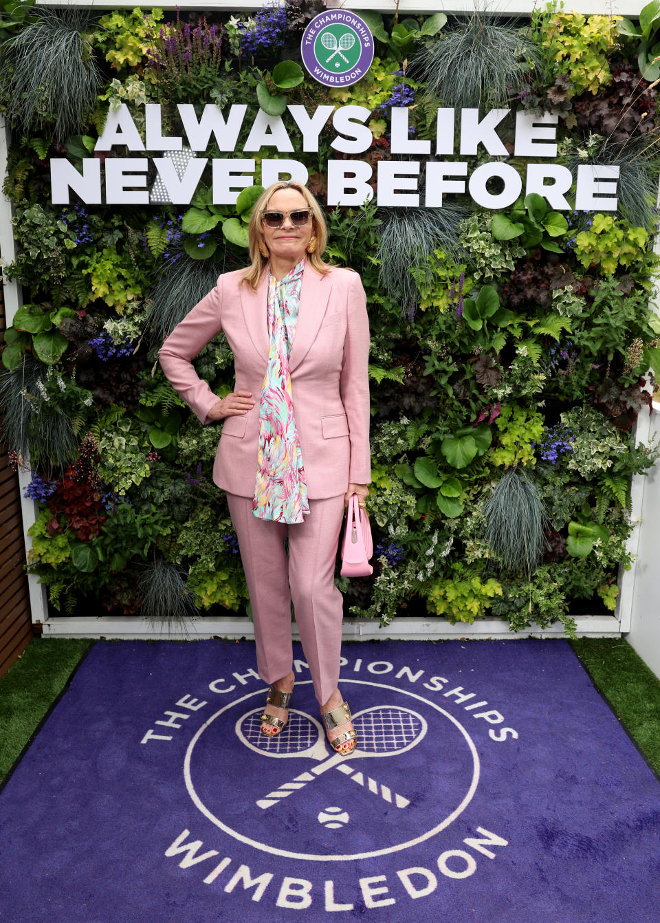 WIMBLEDON, ENGLAND - JULY 03: Kim Cattrall attends The Championships, Wimbledon 2024 on July 03, 2024 in Wimbledon, England. (Photo by Tom Dulat/Getty Images for AELTC)