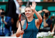 Tennis - French Open - Roland Garros, Paris, France - May 30, 2018 Romania's Simona Halep celebrates winning her first round match against Alison Riske of the U.S. REUTERS/Pascal Rossignol