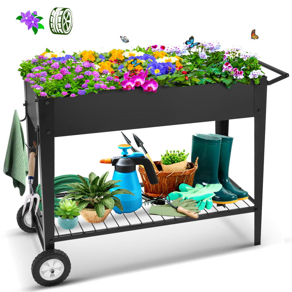 <p><a href="https://go.redirectingat.com?id=74968X1596630&url=https%3A%2F%2Fwww.walmart.com%2Fip%2FRaised-Garden-Bed-TOOCA-Metal-Elevated-Bed-40inch-Planter-Box-Kit-Wheels-Leg-Indoor-Outdoor-Shelf-Vegetables-Flower-Herb%2F433541165&sref=https%3A%2F%2Fwww.womansday.com%2Flife%2Fg44199122%2Fwalmart-wedding-registry-ideas%2F" rel="nofollow noopener" target="_blank" data-ylk="slk:Shop Now;elm:context_link;itc:0;sec:content-canvas" class="link ">Shop Now</a></p><p>Raised Garden Bed </p><p>$56.99</p><p>walmart.com</p><span class="copyright">Walmart/TOOCA</span>