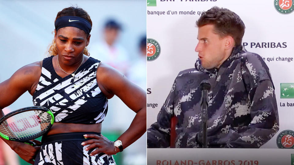 Dominic Thiem was fuming after being forced to make way for Serena Williams' press conference.